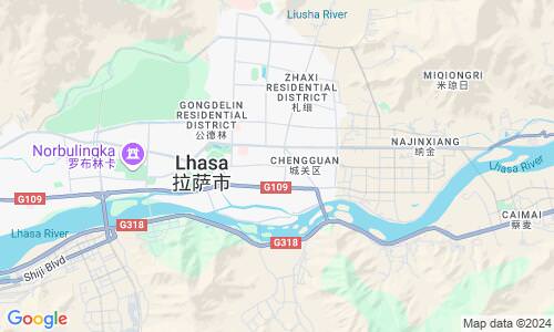 Ausschnitt der Weltkarte zu Lhasa