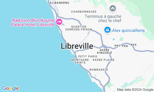 Ausschnitt der Weltkarte zu Libreville