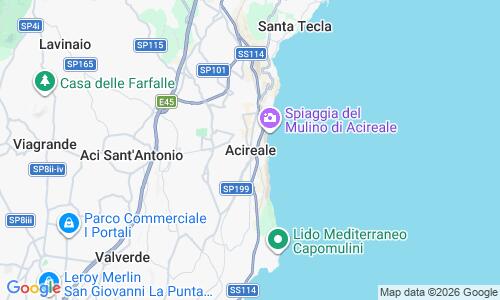 Ausschnitt der Weltkarte zu Lido di Acireale