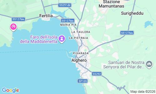 Ausschnitt der Weltkarte zu Lido di Alghero (Lido San Giovanni)