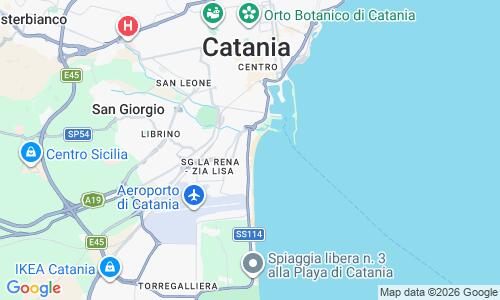 Ausschnitt der Weltkarte zu Lido di Catania