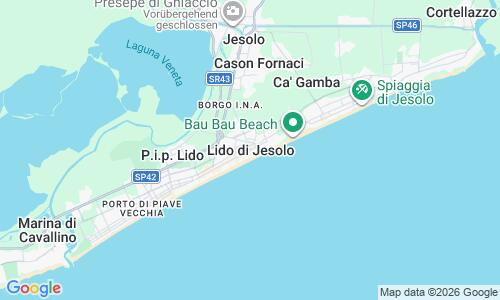 Ausschnitt der Weltkarte zu Lido di Jesolo