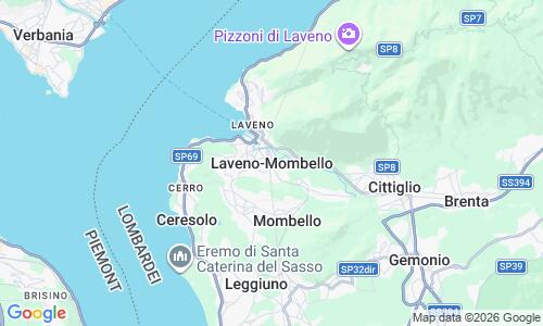 Ausschnitt der Weltkarte zu Lido di Laveno