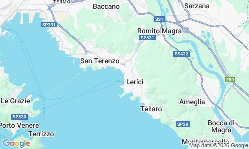 Ausschnitt der Weltkarte zu Lido di Lerici