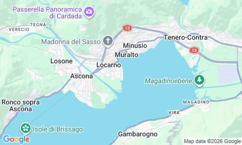 Ausschnitt der Weltkarte zu Lido di Locarno