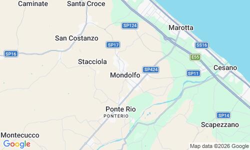 Ausschnitt der Weltkarte zu Lido di Mondolfo