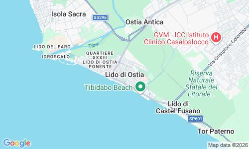 Ausschnitt der Weltkarte zu Lido di Ostia