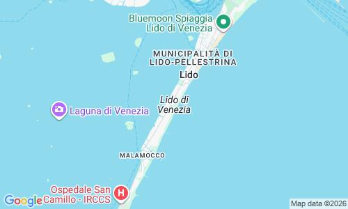 Ausschnitt der Weltkarte zu Lido di Venezia