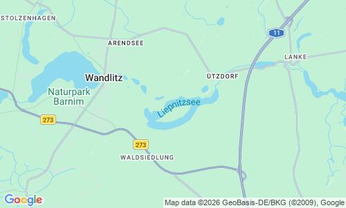 Ausschnitt der Weltkarte zu Liepnitzsee