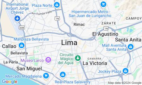 Ausschnitt der Weltkarte zu Lima