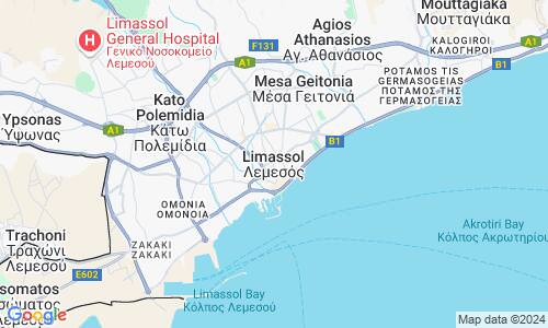 Ausschnit der Weltkarte zu Limassol