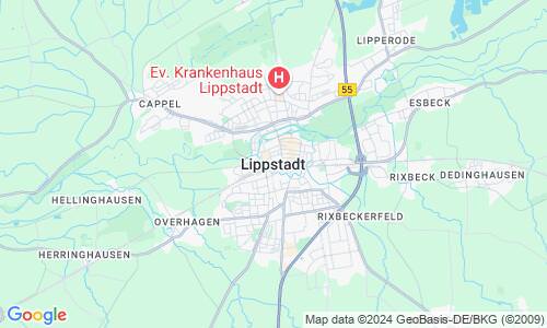Ausschnitt der Weltkarte zu Lippstadt