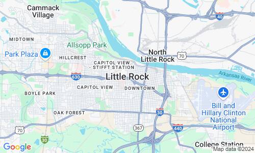 Ausschnitt der Weltkarte zu Little Rock