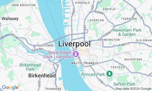 Ausschnit der Weltkarte zu Liverpool