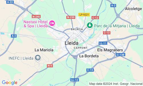 Ausschnitt der Weltkarte zu Lleida