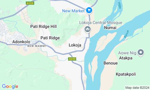 Ausschnitt der Weltkarte zu Lokoja