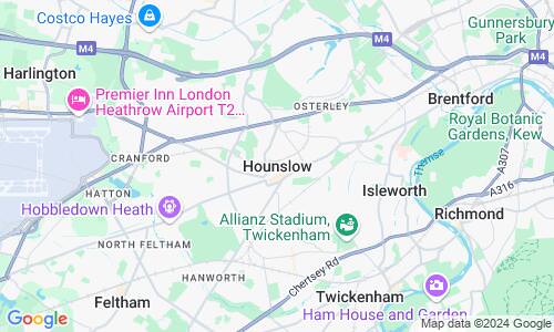 Ausschnitt der Weltkarte zu London Borough of Hounslow
