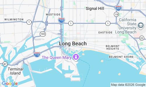 Ausschnitt der Weltkarte zu Long Beach Strand