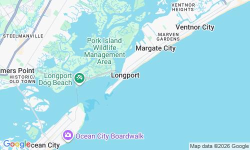 Ausschnitt der Weltkarte zu Longport Strand