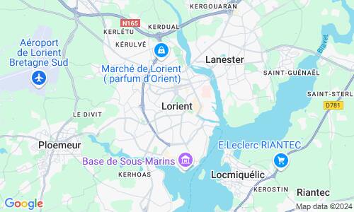 Ausschnitt der Weltkarte zu Lorient