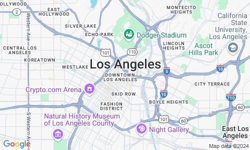 Ausschnit der Weltkarte zu Los Angeles