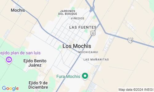 Ausschnit der Weltkarte zu Los Mochis