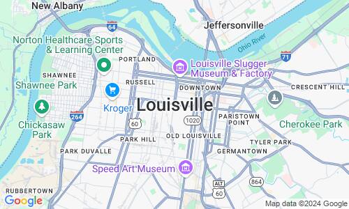 Ausschnitt der Weltkarte zu Louisville