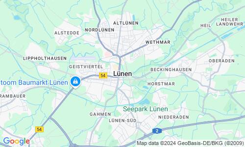 Ausschnitt der Weltkarte zu Lünen