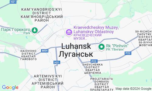 Ausschnitt der Weltkarte zu Luhansk