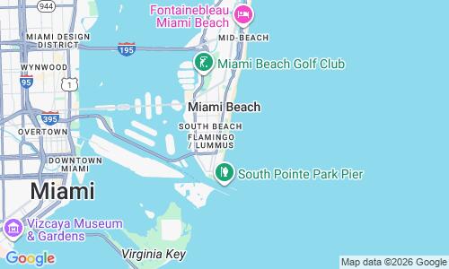 Ausschnitt der Weltkarte zu Lummus Park Beach