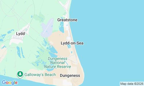 Ausschnitt der Weltkarte zu Lydd-on-Sea Beach