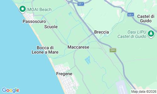 Ausschnitt der Weltkarte zu Maccarese Strand