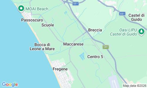Ausschnitt der Weltkarte zu Maccarese Strand