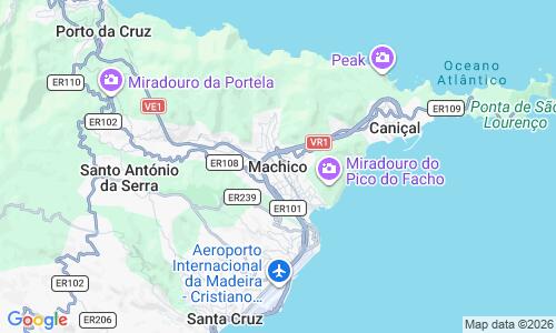 Ausschnitt der Weltkarte zu Machico Strand