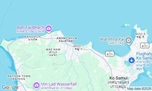 Ausschnitt der Weltkarte zu Maenam Beach