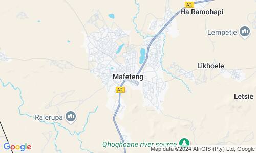Ausschnitt der Weltkarte zu Mafeteng