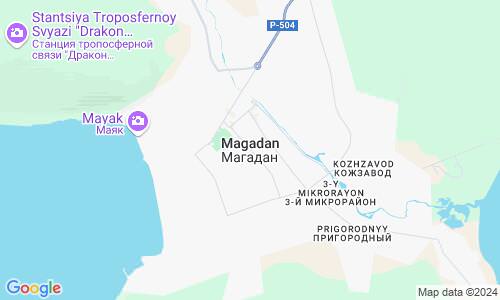 Ausschnitt der Weltkarte zu Magadan