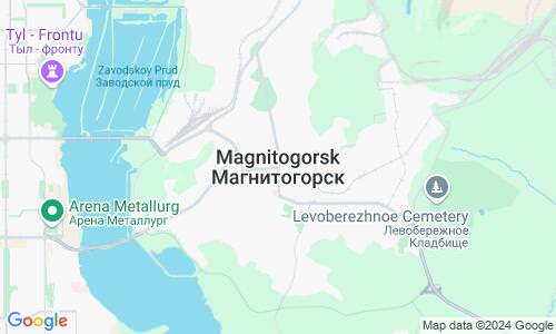 Ausschnitt der Weltkarte zu Magnitogorsk