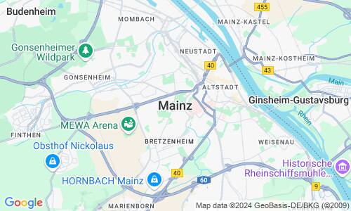 Ausschnitt der Weltkarte zu Mainz