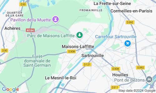 Ausschnitt der Weltkarte zu Maisons-Laffitte