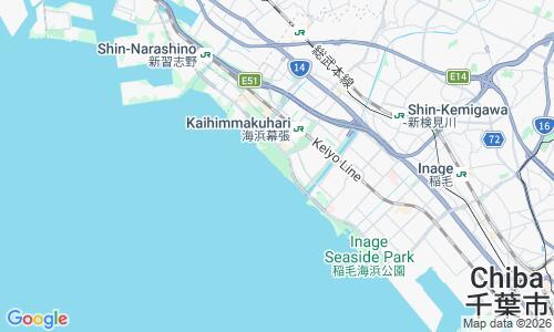 Ausschnitt der Weltkarte zu Makuhari Beach