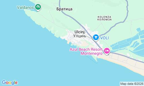 Ausschnitt der Weltkarte zu Mala Plaža