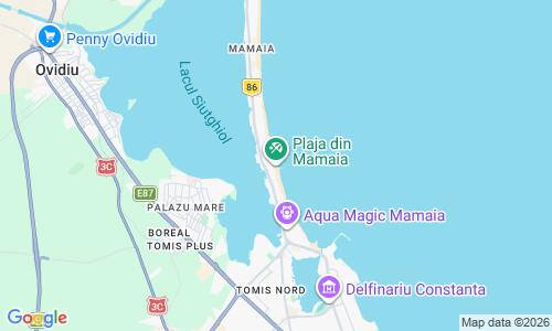 Ausschnitt der Weltkarte zu Mamaia Beach