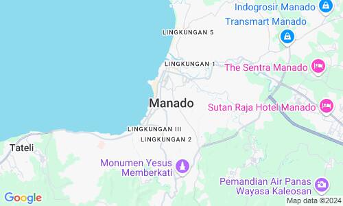 Ausschnitt der Weltkarte zu Manado