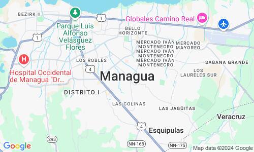 Ausschnitt der Weltkarte zu Managua