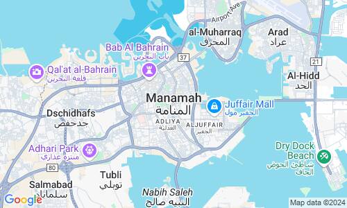 Ausschnitt der Weltkarte zu Manama