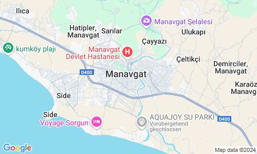 Ausschnit der Weltkarte zu Manavgat