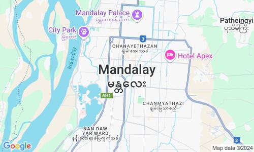Ausschnitt der Weltkarte zu Mandalay