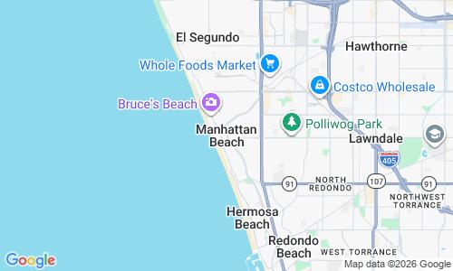 Ausschnitt der Weltkarte zu Manhattan Beach