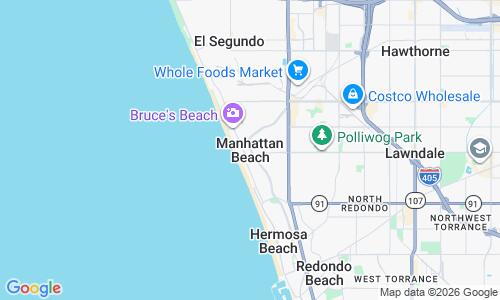 Ausschnitt der Weltkarte zu Manhattan Beach